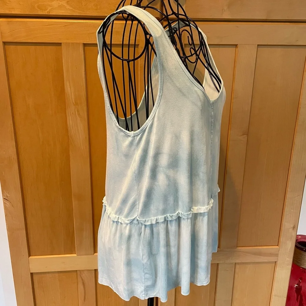 American Eagle Outfitters sky blu & white the dye summer sleeveless Top size S - Picture 3 of 10
